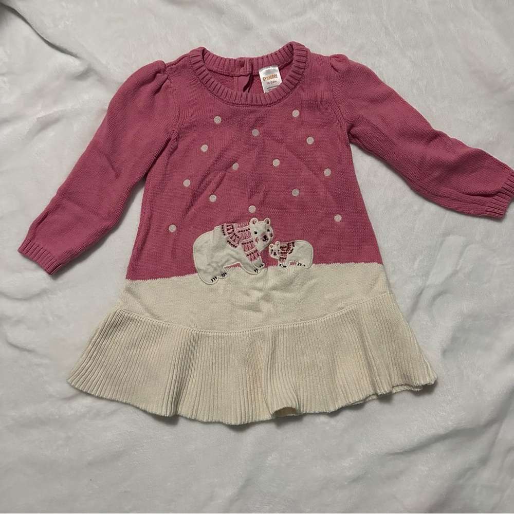 2/$20 Winter Polar Bear Knit Dress, 18-24